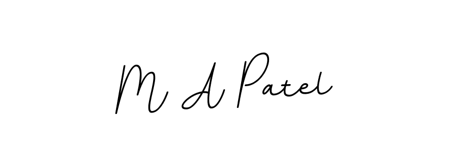 Create a beautiful signature design for name M A Patel. With this signature (BallpointsItalic-DORy9) fonts, you can make a handwritten signature for free. M A Patel signature style 11 images and pictures png