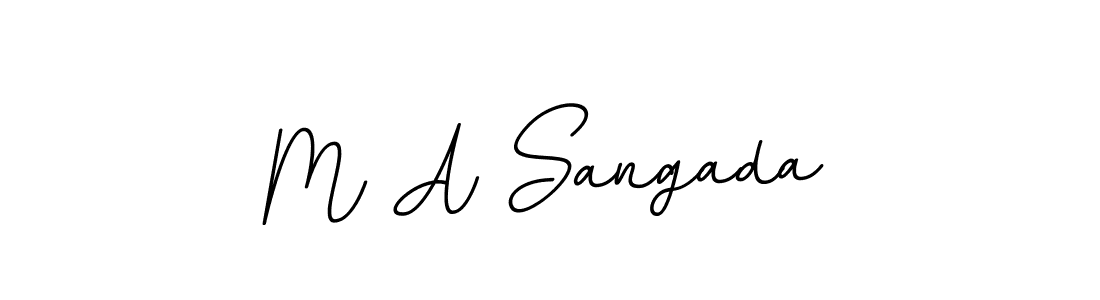 The best way (BallpointsItalic-DORy9) to make a short signature is to pick only two or three words in your name. The name M A Sangada include a total of six letters. For converting this name. M A Sangada signature style 11 images and pictures png