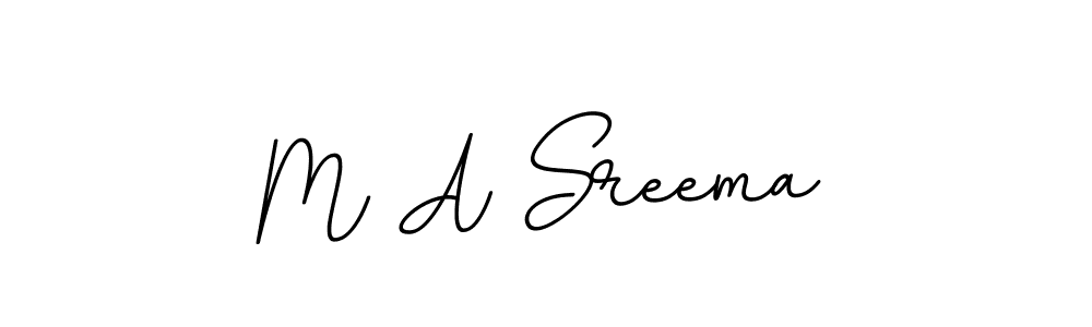 Make a beautiful signature design for name M A Sreema. With this signature (BallpointsItalic-DORy9) style, you can create a handwritten signature for free. M A Sreema signature style 11 images and pictures png