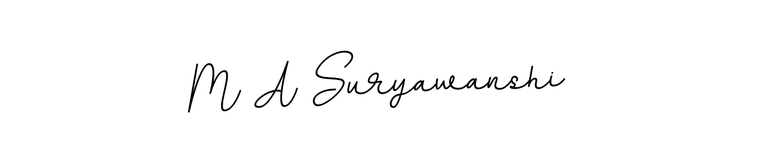 How to make M A Suryawanshi name signature. Use BallpointsItalic-DORy9 style for creating short signs online. This is the latest handwritten sign. M A Suryawanshi signature style 11 images and pictures png