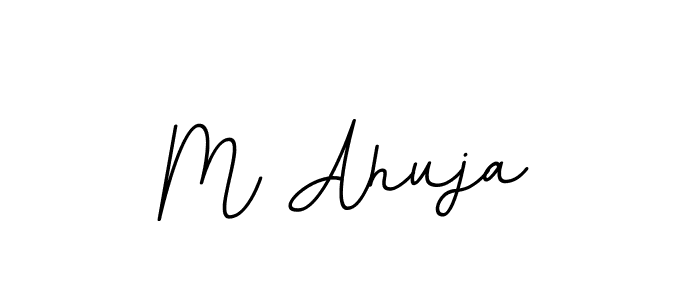 Make a beautiful signature design for name M Ahuja. With this signature (BallpointsItalic-DORy9) style, you can create a handwritten signature for free. M Ahuja signature style 11 images and pictures png