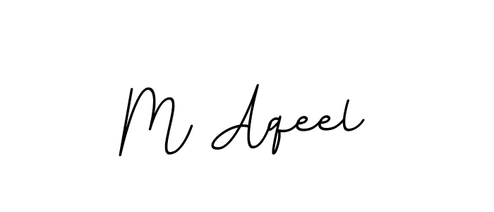 Use a signature maker to create a handwritten signature online. With this signature software, you can design (BallpointsItalic-DORy9) your own signature for name M Aqeel. M Aqeel signature style 11 images and pictures png