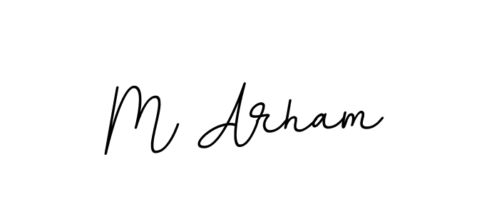 M Arham stylish signature style. Best Handwritten Sign (BallpointsItalic-DORy9) for my name. Handwritten Signature Collection Ideas for my name M Arham. M Arham signature style 11 images and pictures png