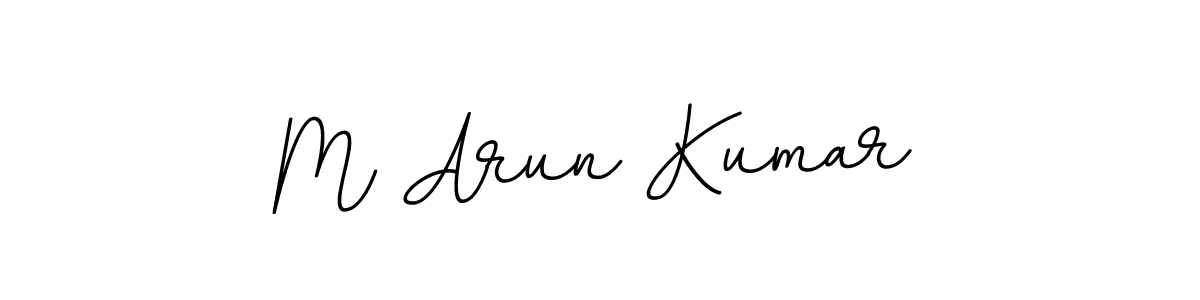 You should practise on your own different ways (BallpointsItalic-DORy9) to write your name (M Arun Kumar) in signature. don't let someone else do it for you. M Arun Kumar signature style 11 images and pictures png