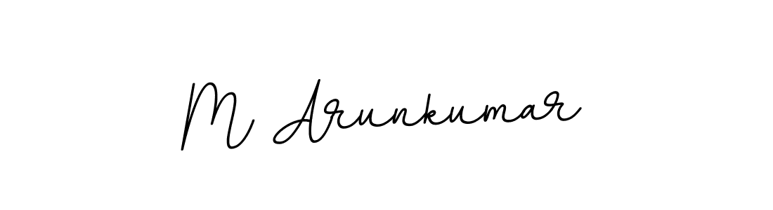 Use a signature maker to create a handwritten signature online. With this signature software, you can design (BallpointsItalic-DORy9) your own signature for name M Arunkumar. M Arunkumar signature style 11 images and pictures png