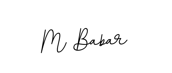Create a beautiful signature design for name M Babar. With this signature (BallpointsItalic-DORy9) fonts, you can make a handwritten signature for free. M Babar signature style 11 images and pictures png
