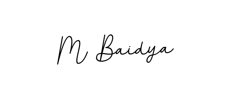 Use a signature maker to create a handwritten signature online. With this signature software, you can design (BallpointsItalic-DORy9) your own signature for name M Baidya. M Baidya signature style 11 images and pictures png