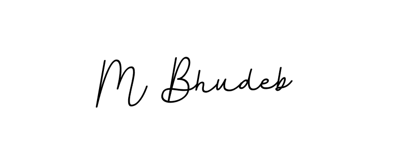 if you are searching for the best signature style for your name M Bhudeb. so please give up your signature search. here we have designed multiple signature styles  using BallpointsItalic-DORy9. M Bhudeb signature style 11 images and pictures png