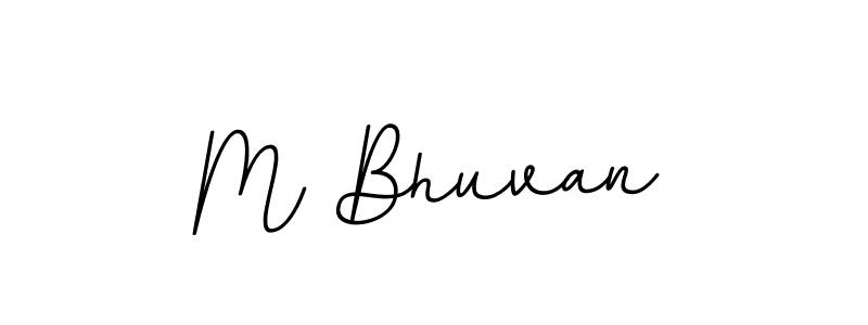 The best way (BallpointsItalic-DORy9) to make a short signature is to pick only two or three words in your name. The name M Bhuvan include a total of six letters. For converting this name. M Bhuvan signature style 11 images and pictures png