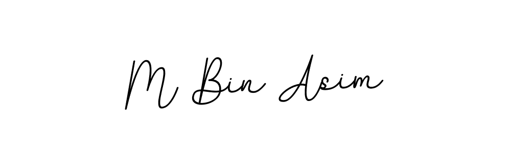 Make a beautiful signature design for name M Bin Asim. With this signature (BallpointsItalic-DORy9) style, you can create a handwritten signature for free. M Bin Asim signature style 11 images and pictures png