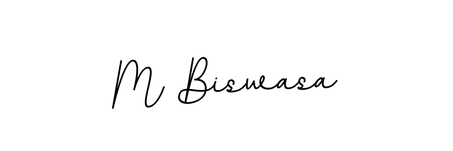 The best way (BallpointsItalic-DORy9) to make a short signature is to pick only two or three words in your name. The name M Biswasa include a total of six letters. For converting this name. M Biswasa signature style 11 images and pictures png