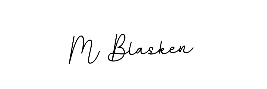 How to make M Blasken name signature. Use BallpointsItalic-DORy9 style for creating short signs online. This is the latest handwritten sign. M Blasken signature style 11 images and pictures png