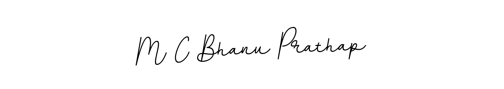Create a beautiful signature design for name M C Bhanu Prathap. With this signature (BallpointsItalic-DORy9) fonts, you can make a handwritten signature for free. M C Bhanu Prathap signature style 11 images and pictures png