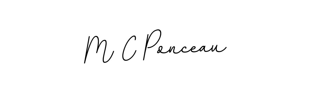 The best way (BallpointsItalic-DORy9) to make a short signature is to pick only two or three words in your name. The name M C Ponceau include a total of six letters. For converting this name. M C Ponceau signature style 11 images and pictures png