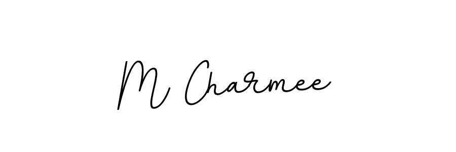 You should practise on your own different ways (BallpointsItalic-DORy9) to write your name (M Charmee) in signature. don't let someone else do it for you. M Charmee signature style 11 images and pictures png