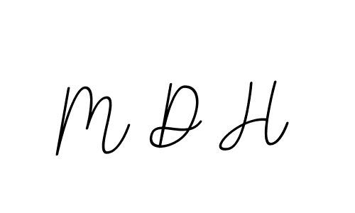 Design your own signature with our free online signature maker. With this signature software, you can create a handwritten (BallpointsItalic-DORy9) signature for name M D H. M D H signature style 11 images and pictures png