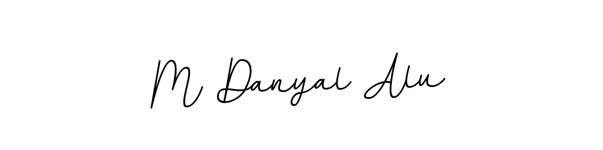 The best way (BallpointsItalic-DORy9) to make a short signature is to pick only two or three words in your name. The name M Danyal Alu include a total of six letters. For converting this name. M Danyal Alu signature style 11 images and pictures png