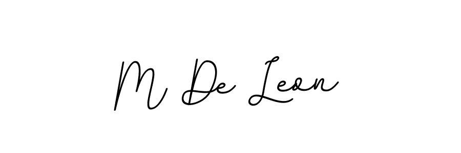 The best way (BallpointsItalic-DORy9) to make a short signature is to pick only two or three words in your name. The name M De Leon include a total of six letters. For converting this name. M De Leon signature style 11 images and pictures png