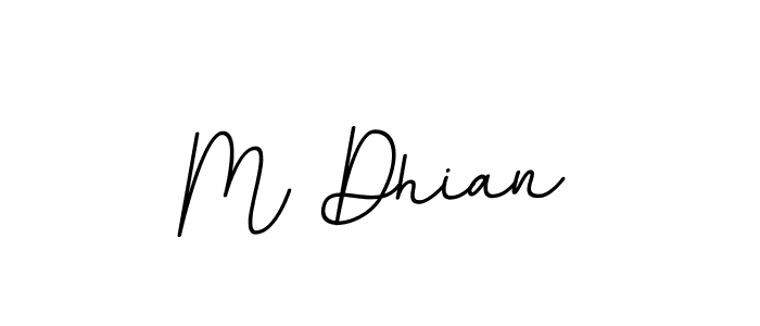How to make M Dhian name signature. Use BallpointsItalic-DORy9 style for creating short signs online. This is the latest handwritten sign. M Dhian signature style 11 images and pictures png