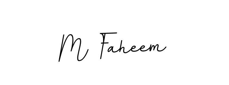 Design your own signature with our free online signature maker. With this signature software, you can create a handwritten (BallpointsItalic-DORy9) signature for name M Faheem. M Faheem signature style 11 images and pictures png