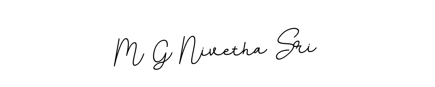 You should practise on your own different ways (BallpointsItalic-DORy9) to write your name (M G Nivetha Sri) in signature. don't let someone else do it for you. M G Nivetha Sri signature style 11 images and pictures png