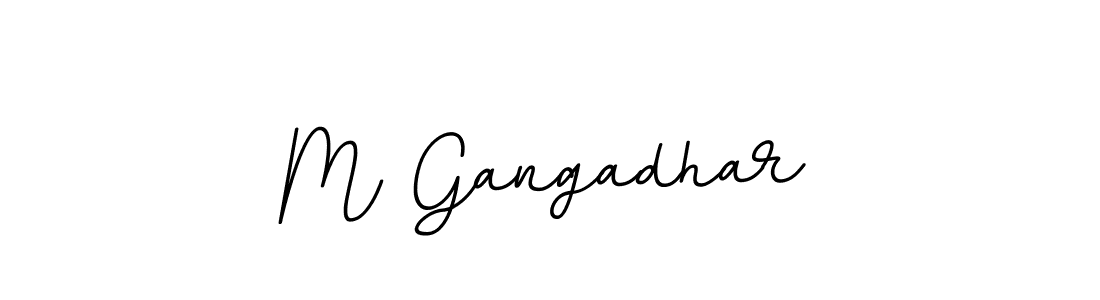 Design your own signature with our free online signature maker. With this signature software, you can create a handwritten (BallpointsItalic-DORy9) signature for name M Gangadhar. M Gangadhar signature style 11 images and pictures png