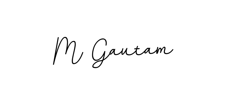 The best way (BallpointsItalic-DORy9) to make a short signature is to pick only two or three words in your name. The name M Gautam include a total of six letters. For converting this name. M Gautam signature style 11 images and pictures png
