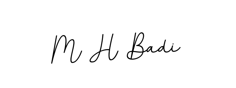 Design your own signature with our free online signature maker. With this signature software, you can create a handwritten (BallpointsItalic-DORy9) signature for name M H Badi. M H Badi signature style 11 images and pictures png