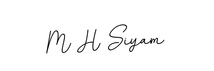 How to make M H Siyam name signature. Use BallpointsItalic-DORy9 style for creating short signs online. This is the latest handwritten sign. M H Siyam signature style 11 images and pictures png