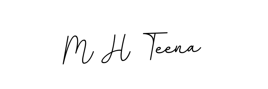 if you are searching for the best signature style for your name M H Teena. so please give up your signature search. here we have designed multiple signature styles  using BallpointsItalic-DORy9. M H Teena signature style 11 images and pictures png