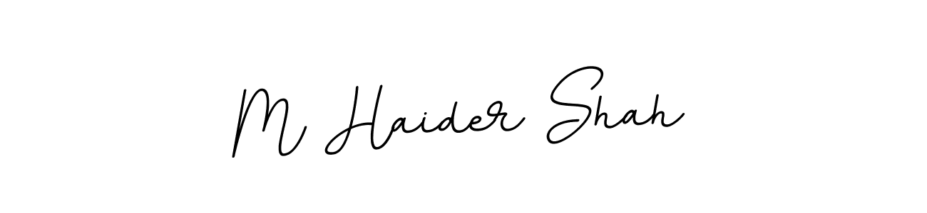 Use a signature maker to create a handwritten signature online. With this signature software, you can design (BallpointsItalic-DORy9) your own signature for name M Haider Shah. M Haider Shah signature style 11 images and pictures png