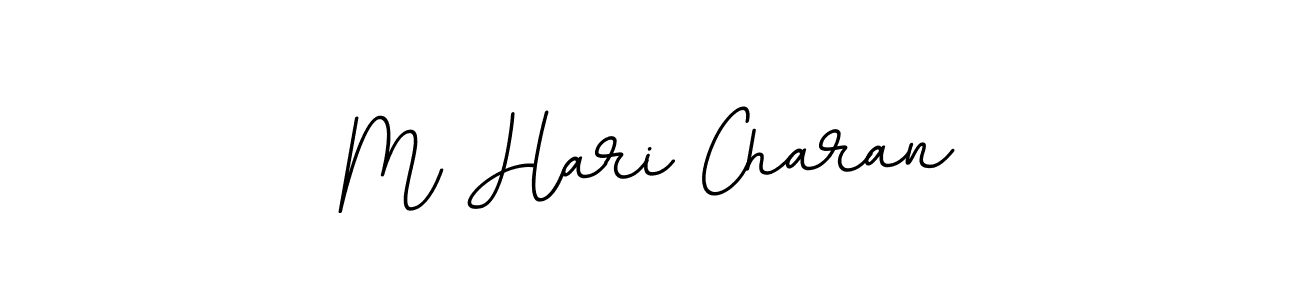 You should practise on your own different ways (BallpointsItalic-DORy9) to write your name (M Hari Charan) in signature. don't let someone else do it for you. M Hari Charan signature style 11 images and pictures png
