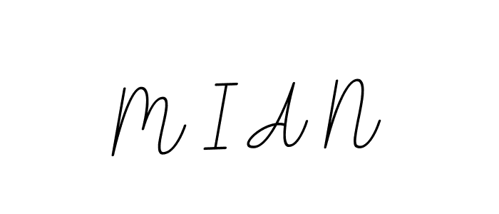 Design your own signature with our free online signature maker. With this signature software, you can create a handwritten (BallpointsItalic-DORy9) signature for name M I A N. M I A N signature style 11 images and pictures png