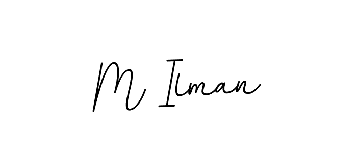 Use a signature maker to create a handwritten signature online. With this signature software, you can design (BallpointsItalic-DORy9) your own signature for name M Ilman. M Ilman signature style 11 images and pictures png