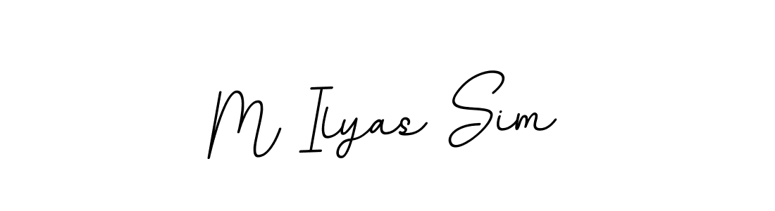 You should practise on your own different ways (BallpointsItalic-DORy9) to write your name (M Ilyas Sim) in signature. don't let someone else do it for you. M Ilyas Sim signature style 11 images and pictures png