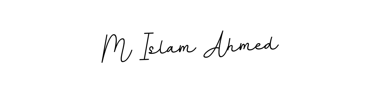 Create a beautiful signature design for name M Islam Ahmed. With this signature (BallpointsItalic-DORy9) fonts, you can make a handwritten signature for free. M Islam Ahmed signature style 11 images and pictures png