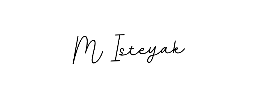 How to make M Isteyak name signature. Use BallpointsItalic-DORy9 style for creating short signs online. This is the latest handwritten sign. M Isteyak signature style 11 images and pictures png