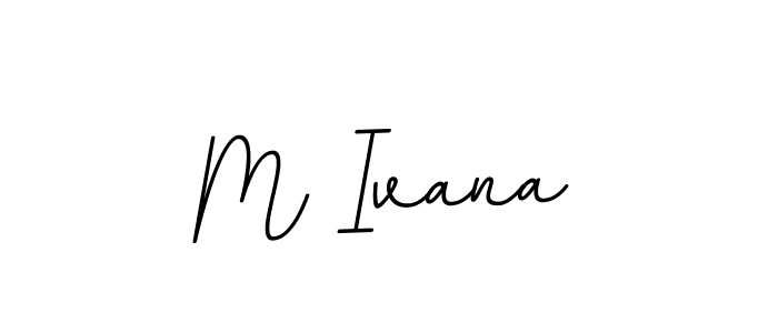 How to make M Ivana name signature. Use BallpointsItalic-DORy9 style for creating short signs online. This is the latest handwritten sign. M Ivana signature style 11 images and pictures png