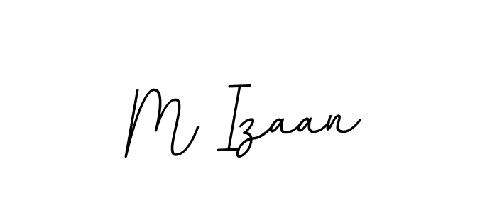 How to make M Izaan name signature. Use BallpointsItalic-DORy9 style for creating short signs online. This is the latest handwritten sign. M Izaan signature style 11 images and pictures png