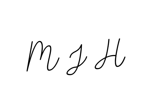 Design your own signature with our free online signature maker. With this signature software, you can create a handwritten (BallpointsItalic-DORy9) signature for name M J H. M J H signature style 11 images and pictures png