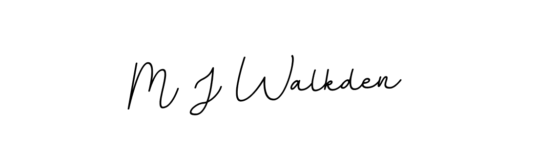 How to make M J Walkden name signature. Use BallpointsItalic-DORy9 style for creating short signs online. This is the latest handwritten sign. M J Walkden signature style 11 images and pictures png