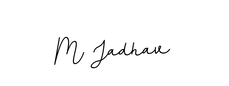 Design your own signature with our free online signature maker. With this signature software, you can create a handwritten (BallpointsItalic-DORy9) signature for name M Jadhav. M Jadhav signature style 11 images and pictures png