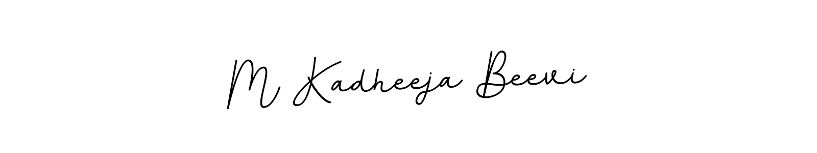 The best way (BallpointsItalic-DORy9) to make a short signature is to pick only two or three words in your name. The name M Kadheeja Beevi include a total of six letters. For converting this name. M Kadheeja Beevi signature style 11 images and pictures png