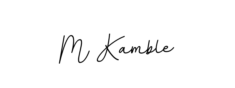 How to make M Kamble name signature. Use BallpointsItalic-DORy9 style for creating short signs online. This is the latest handwritten sign. M Kamble signature style 11 images and pictures png