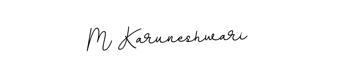 How to make M Karuneshwari name signature. Use BallpointsItalic-DORy9 style for creating short signs online. This is the latest handwritten sign. M Karuneshwari signature style 11 images and pictures png