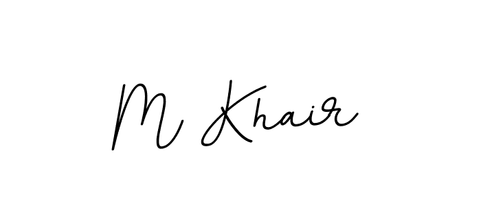 Make a beautiful signature design for name M Khair. With this signature (BallpointsItalic-DORy9) style, you can create a handwritten signature for free. M Khair signature style 11 images and pictures png