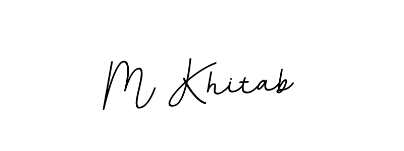 Design your own signature with our free online signature maker. With this signature software, you can create a handwritten (BallpointsItalic-DORy9) signature for name M Khitab. M Khitab signature style 11 images and pictures png