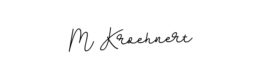 How to make M Kroehnert name signature. Use BallpointsItalic-DORy9 style for creating short signs online. This is the latest handwritten sign. M Kroehnert signature style 11 images and pictures png