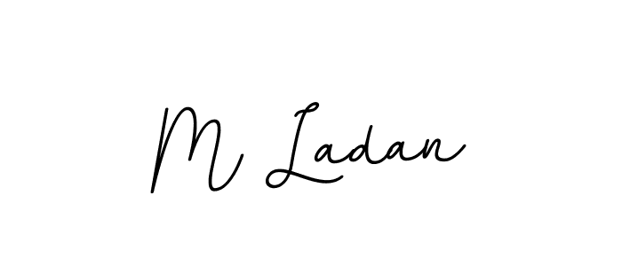 How to make M Ladan name signature. Use BallpointsItalic-DORy9 style for creating short signs online. This is the latest handwritten sign. M Ladan signature style 11 images and pictures png