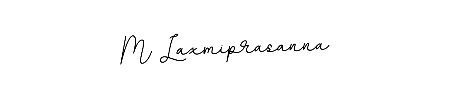 This is the best signature style for the M Laxmiprasanna name. Also you like these signature font (BallpointsItalic-DORy9). Mix name signature. M Laxmiprasanna signature style 11 images and pictures png